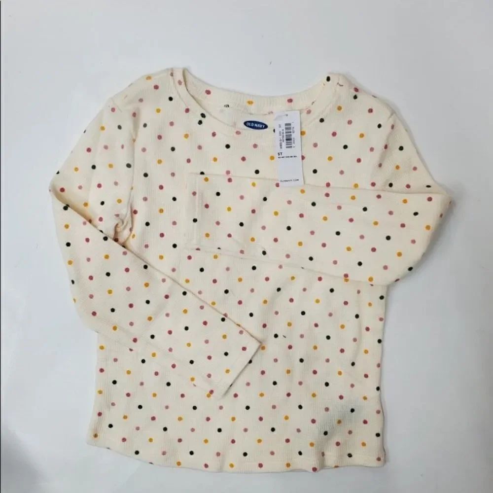 🔥4/$25 OLD NAVY GIRLS POLKA DOT LONG SLEEVE TOP 5T